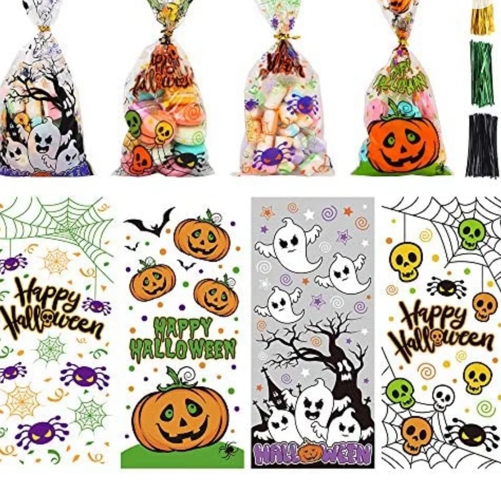 🎃👻100 clear treat bags Halloween Theme
